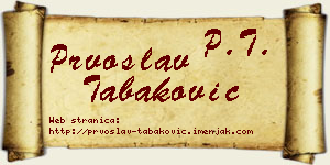 Prvoslav Tabaković vizit kartica